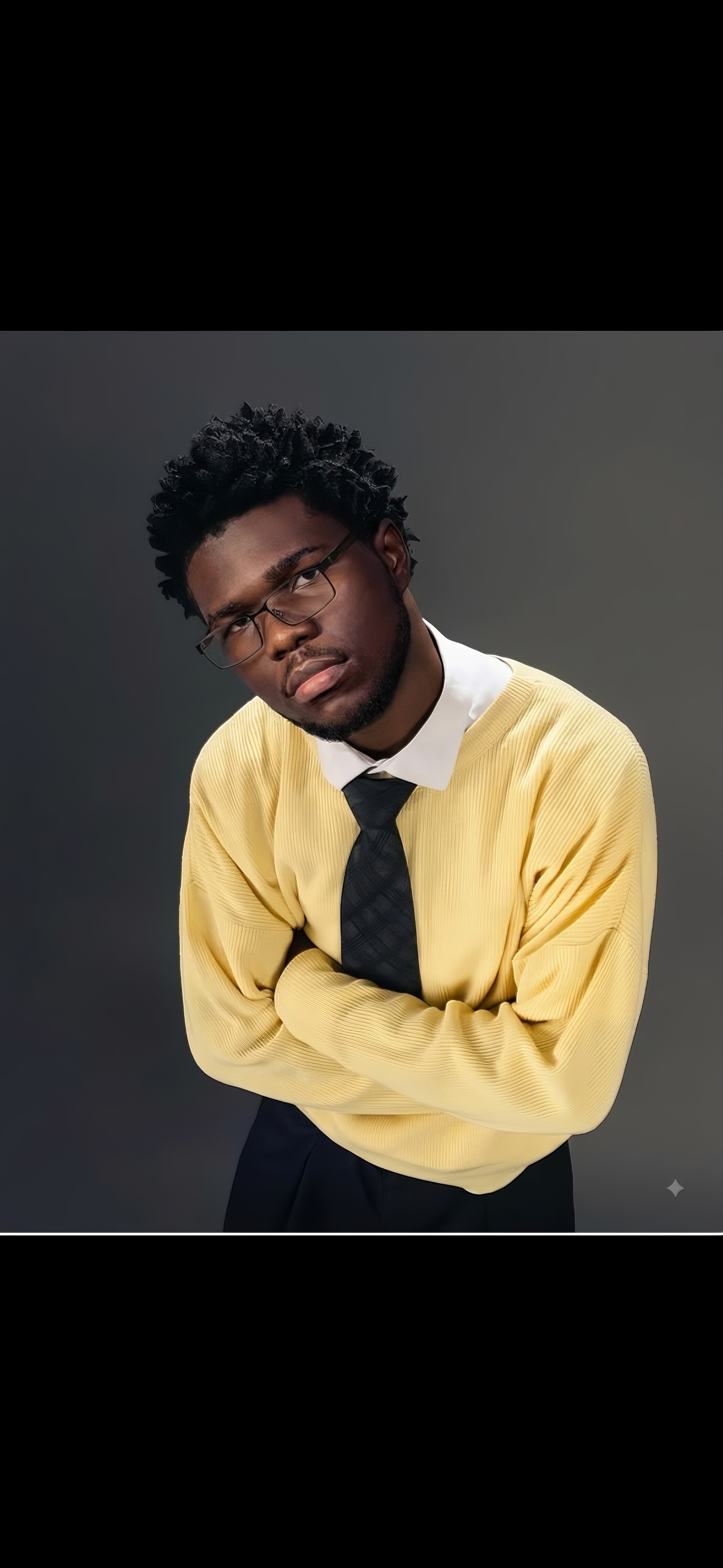 JaceBen in yellow knit and tie